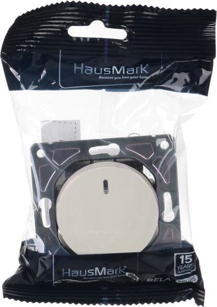 Вимикач одноклавішний HausMark Bela з підсвіткою 10 А 220В крем SNG-SWP,RD20MG1W1L-CR
