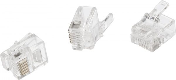 Штекер телефонний EMT RJ 12 6P6C 10 шт. прозорий