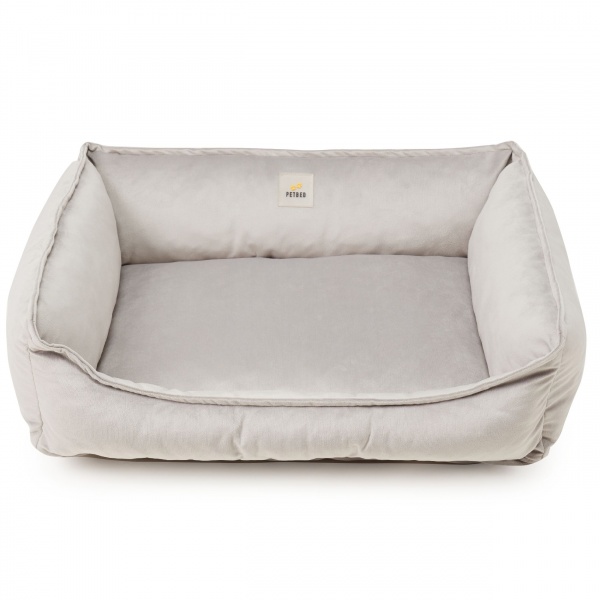 Лежак PETBED Velor Комфорт XL 110x70x27 см серый