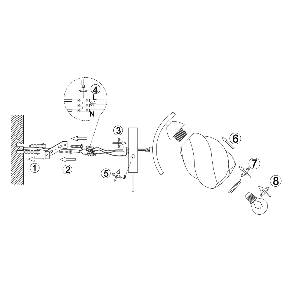 Бра Miorro Ideale метал/скло 1x40 Вт E27 хром 51-311-060