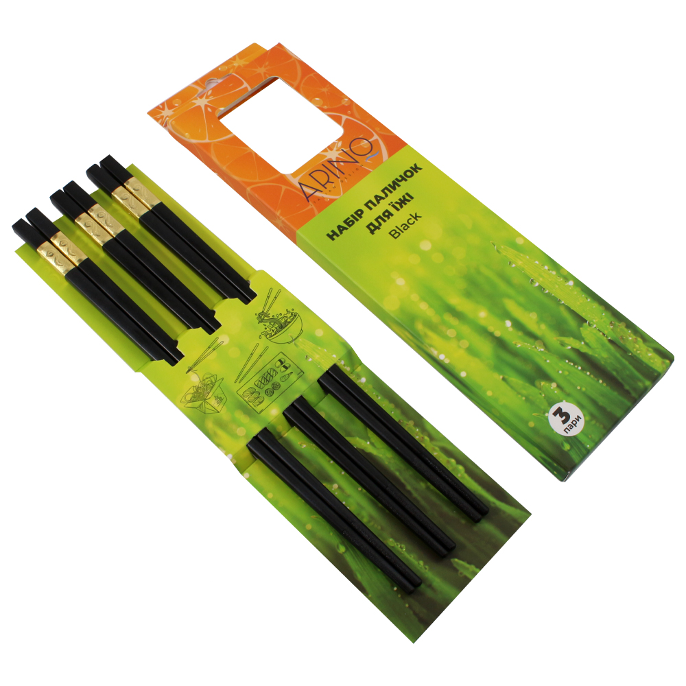 Палички для суші Arino Black 3 пари