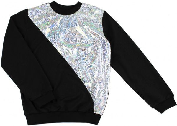Свитшот Danaya для девочек р.146 черный с серебристым ШЯ19-56 