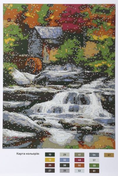 Полотно на картоні з контуром Гірська річка Rosa Start 