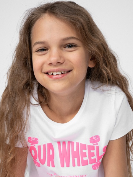 Футболка 4F K SKATE GIRL SS22 4FJSS22TTSHF178-10S р.146 белый