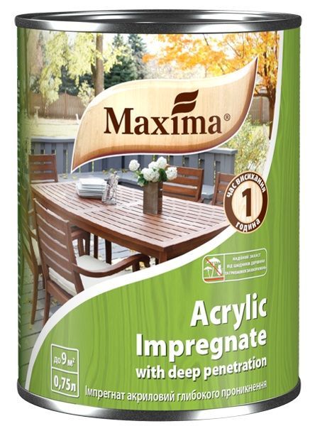 Импрегнат Maxima акриловый глубокого проникновения каштан мат 0,75 л