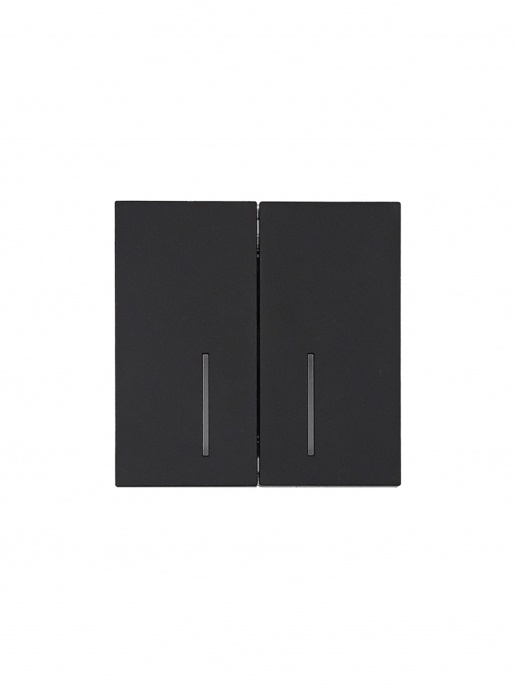 Механізм вимикача двоклавішний HausMark Juna з підсвіткою чорний матовий 7041-1788U2-112QC