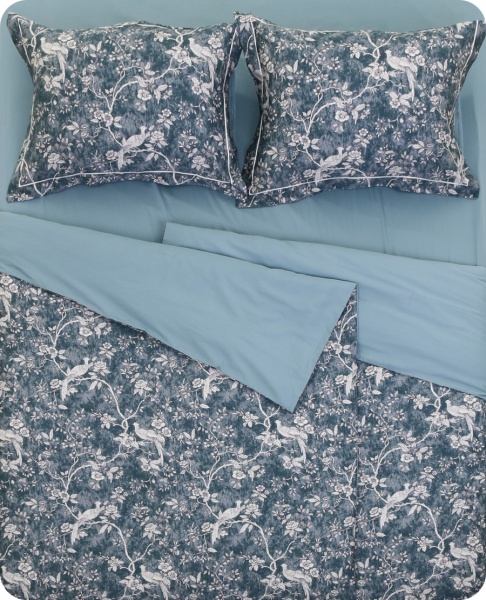 Комплект постельного белья Perafita семейный зеленый с рисунком Lameirinho 