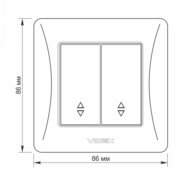 Вимикач прохідний двоклавішний Videx Binera без підсвітки кремовий VF-BNSW2P-CR