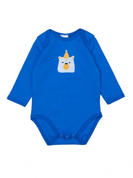 Боди детское для мальчика Bambinelli Медвежонок в шапочке р.74 синий 