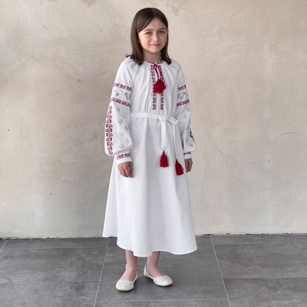 Платье Эдельвика р.140 белый 162-25/09