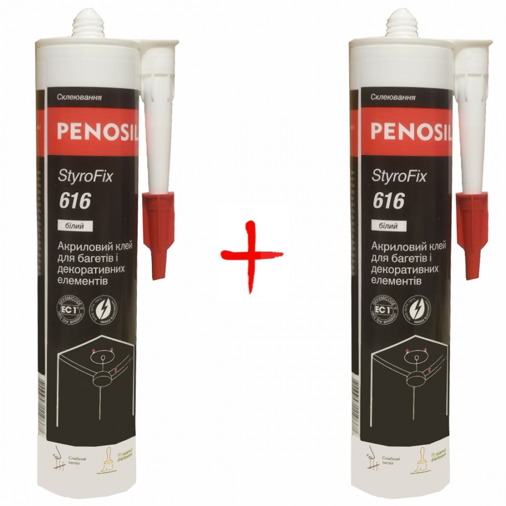 Клей монтажный PENOSIL акриловый StyroFix 616 белый АКЦИЯ 1+1 280 мл