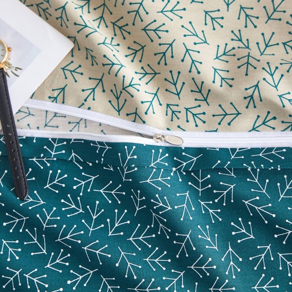 Комплект постільної білизни Mineo сімейний бежевий із зеленим La Nuit 