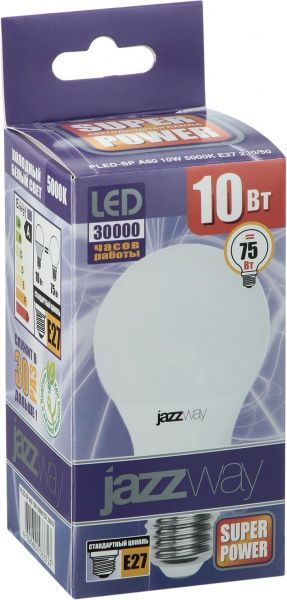 Лампа светодиодная Jazzway PLED-SP 10 Вт A60 матовая E27 220-240 В 5000 К 1033727 