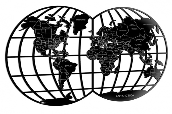 Панно PN227 Карта 51x85 см черный 