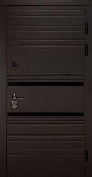 Двері вхідні Булат Гарант 514 венге горизонт темний 2050x850 мм праві