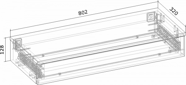 Стіл-шухляда Грейд Торіно білий альба 802x128x320 мм