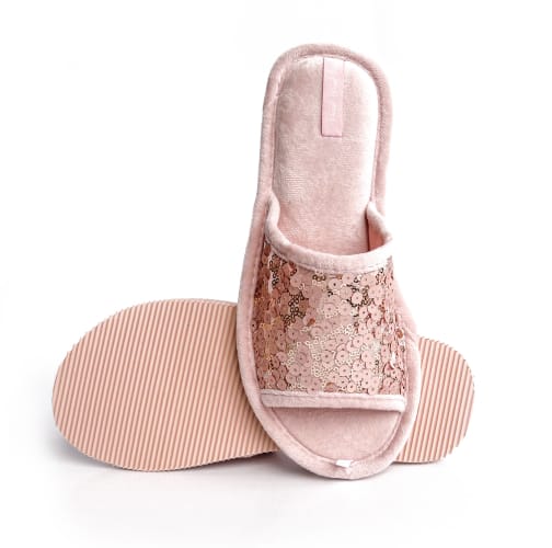 Тапки домашние Twins HS-LUX пайетки р.38/39 пудровый 