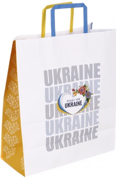 Пакет паперовий 320х150х380 білий з ручками