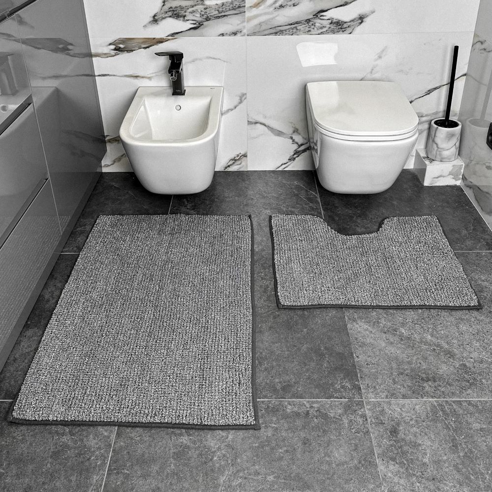 Набір килимків Dariana Standard Plus 60x50+60x100 з вирізом темно-сірий