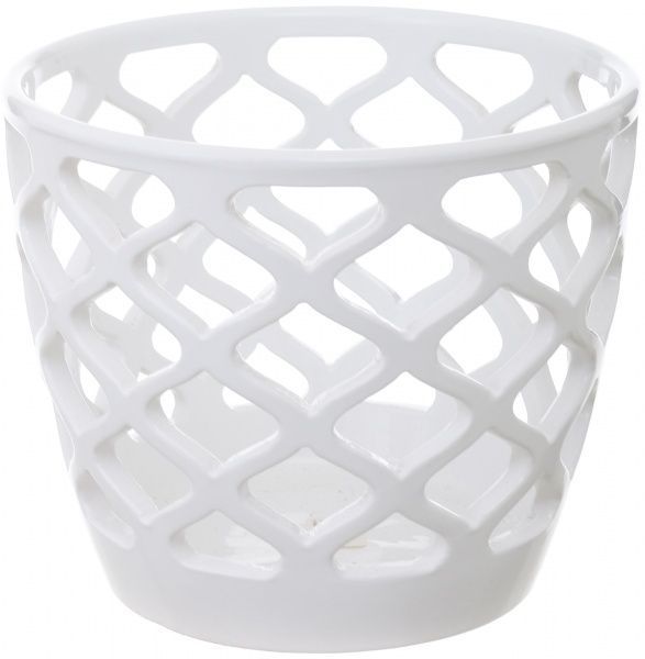 Горщик керамічний Ceramika-design ВК-20 ажур круглий 2л білий 