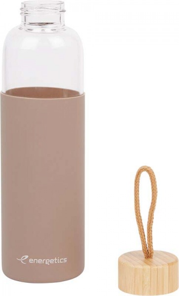 Спортивна пляшка Energetics Glass Bottle Bamboo II 420122-904105 500 мл коричневий