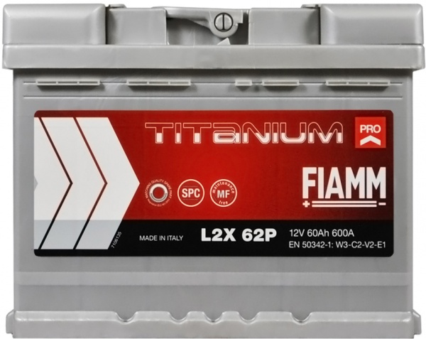 Аккумулятор автомобильный Fiamm TITANIUM PRO 6СТ- 60Аз 60Ah 600A 12V «+» слева