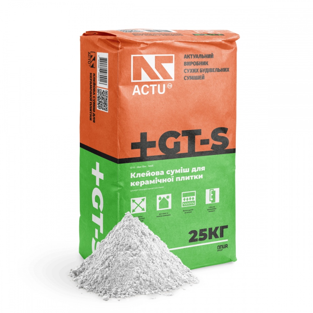 Клей для керамічної плитки ACTU ПРО, GT-S, 25кг
