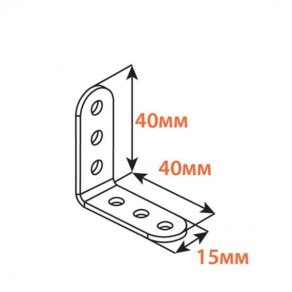 Кутник вузький Kolchuga рівносторонній 40x40x15 мм 2 мм