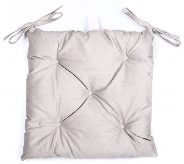 Подушка стьобана 5 закріпок з зав'язками світло-бежевий Fancy 06