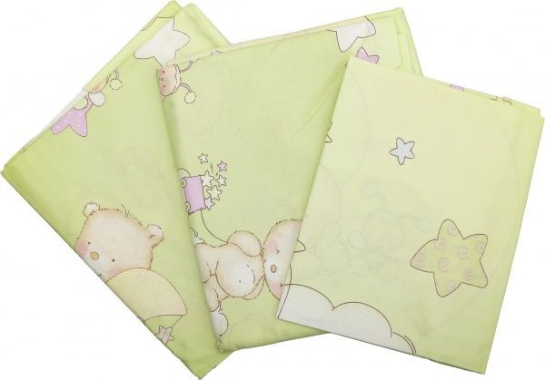 Комплект постельного белья СЕЛЕНА Мишка на луне салатовый 