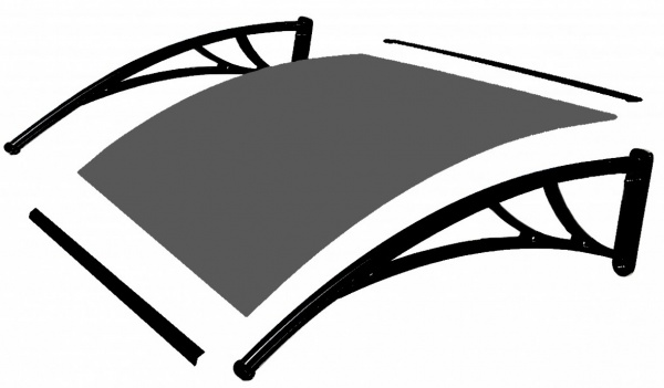 Дашок Oscar ® Tandem 1500х930х280 мм черный с сотового поликарбоната 4 мм бронза