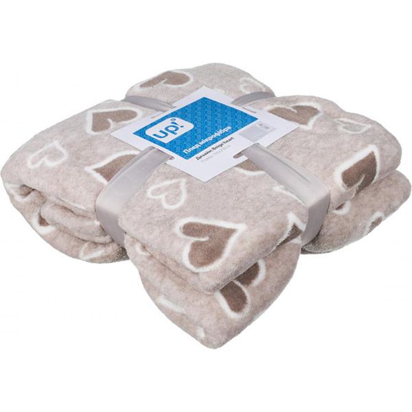 Плед Underprice 160x200 см бежевый Beige Heart