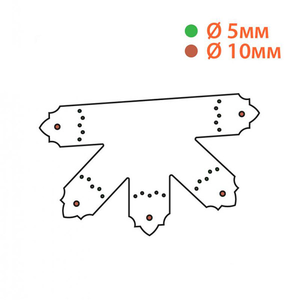 Кутник декоративний Kolchuga асиметричний 430x260x80 мм 2 мм