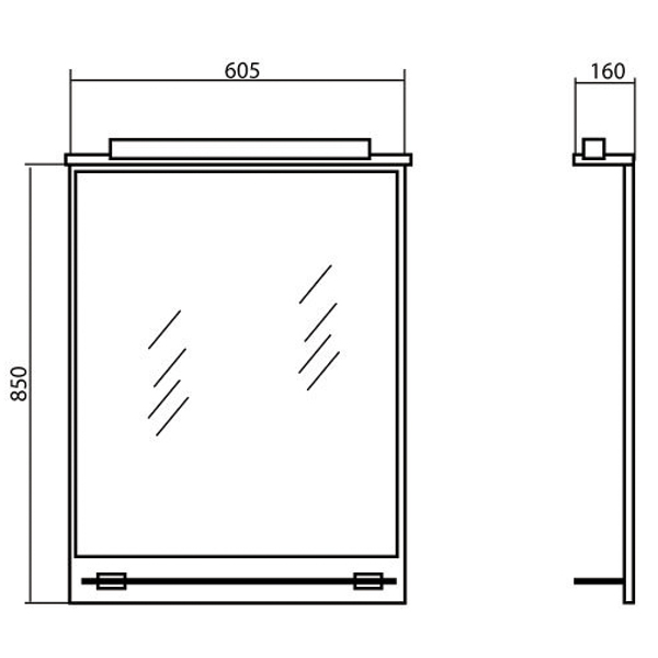 Дзеркало Аква-Родос Віктория 60x85 см з підсвіткою