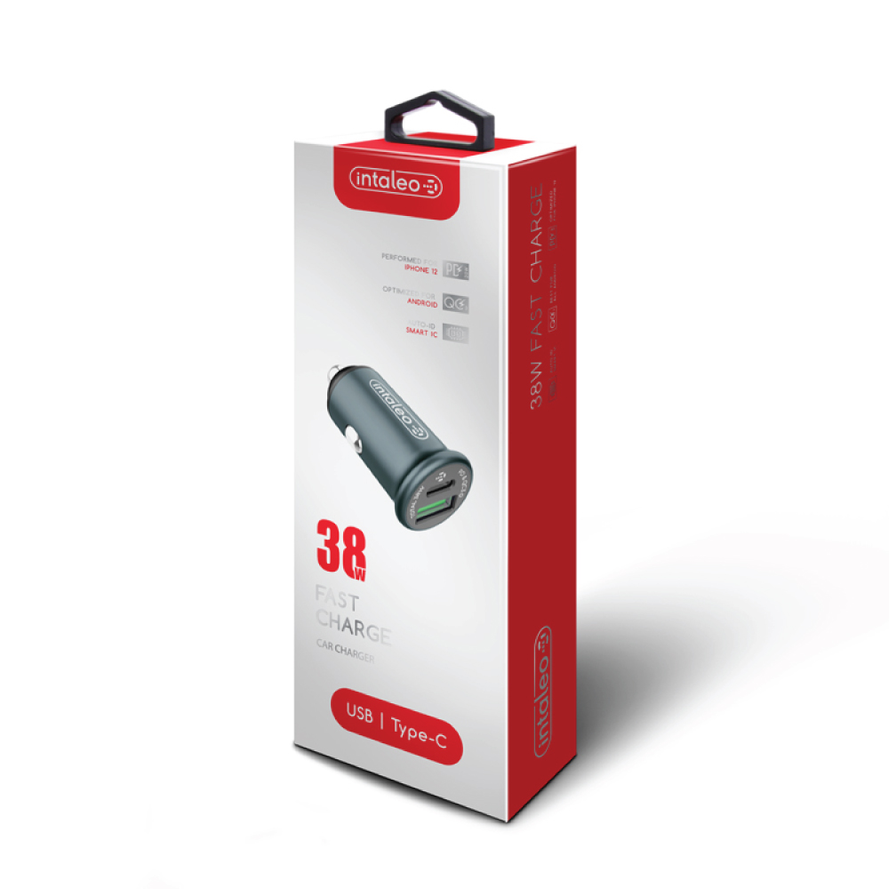 Зарядний пристрій — адаптер прикурювача-USB Intaleo CCGQPD238