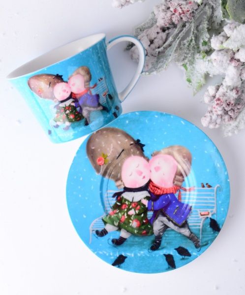 Чашка с блюдцем Первый поцелуй 220 мл 924-343 Gapchinska