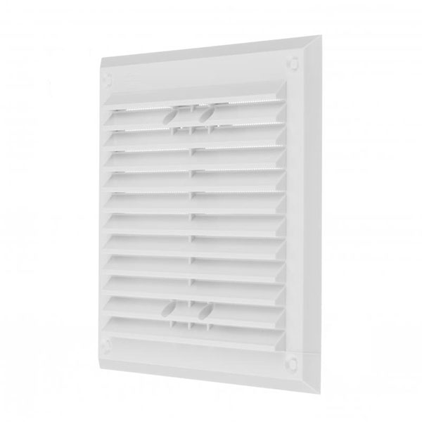 Решетка для вентиляции MiniMax с сеткой против насекомых БК 155 х 155 мм (1119) пластик белый 