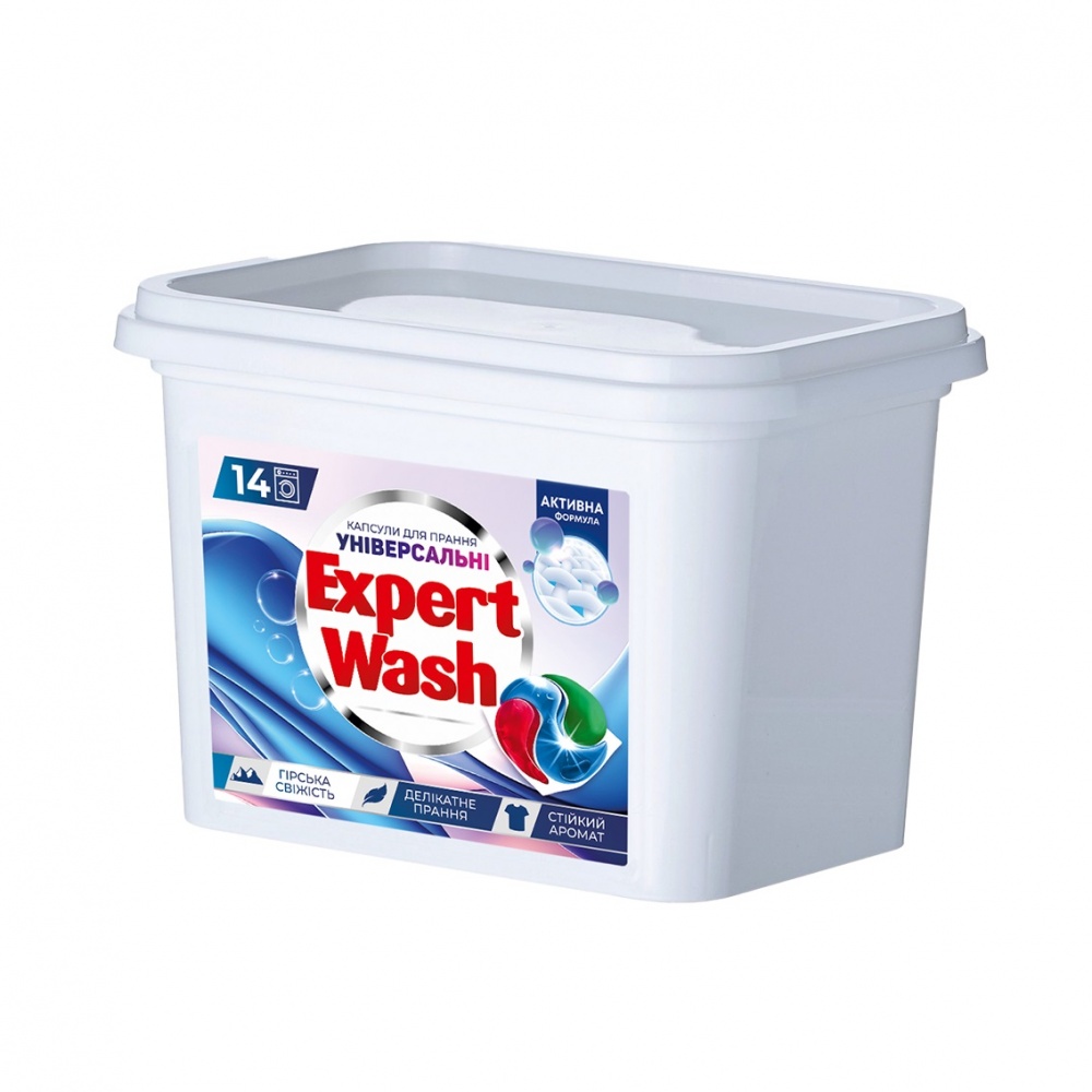 Капсулы для машинной стирки Expert Was Горная свежесть универсальные 14 шт.