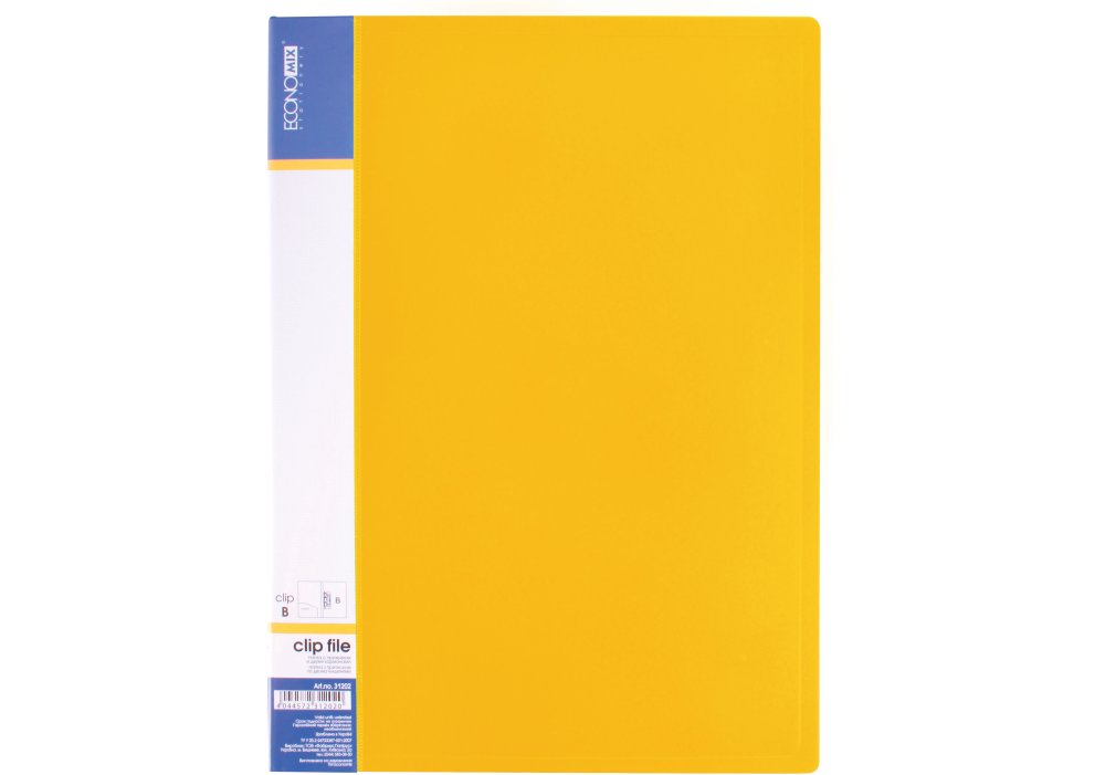 Папка с клипом А4 CLIP В желтая Economix E31202-05