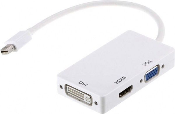 Перехідник PowerPlant HDMI – DVI – VGA 0,2 м білий (CA910946) 