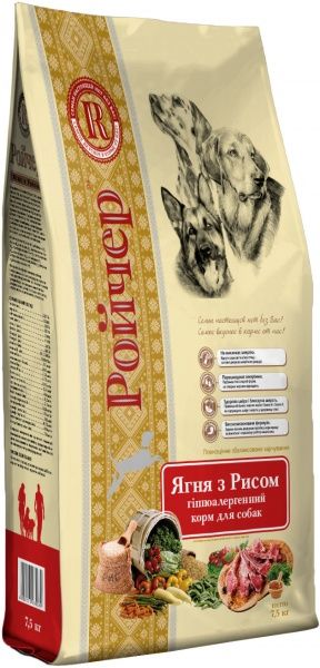 Корм Сухой корм Ройчер ягненок с рисом 7,5кг