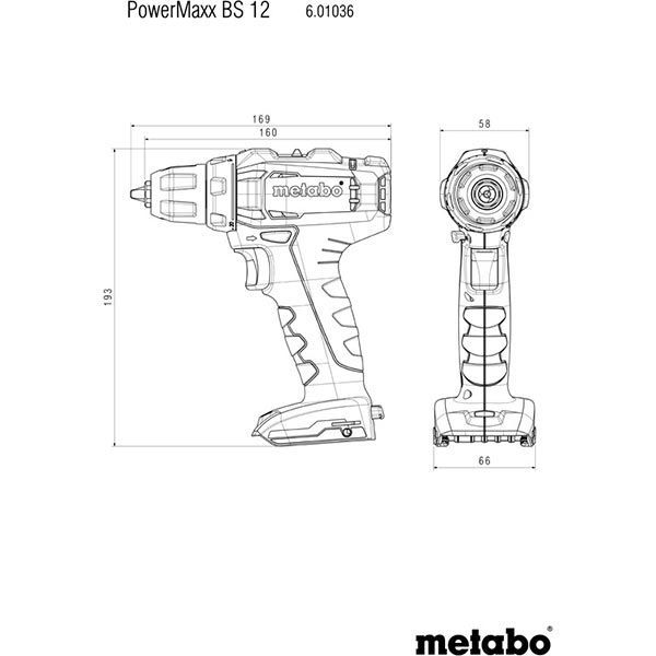 Шуруповерт акумуляторний Metabo POWERMAXX BS 12 601036500