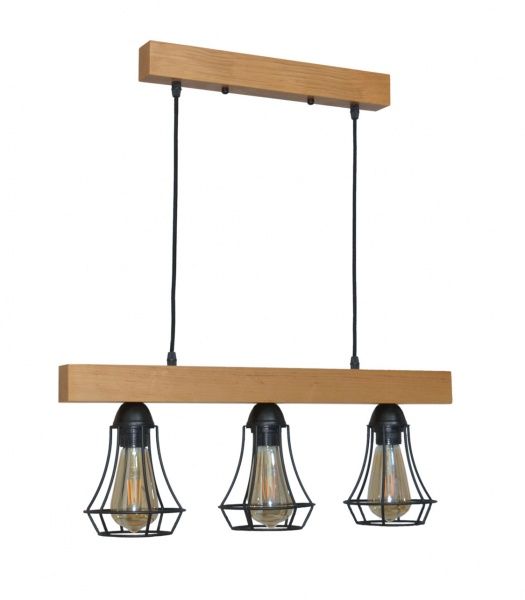 Підвіс Геотон Крона 0529-3 3x60 Вт E27 дерево світле 48748 