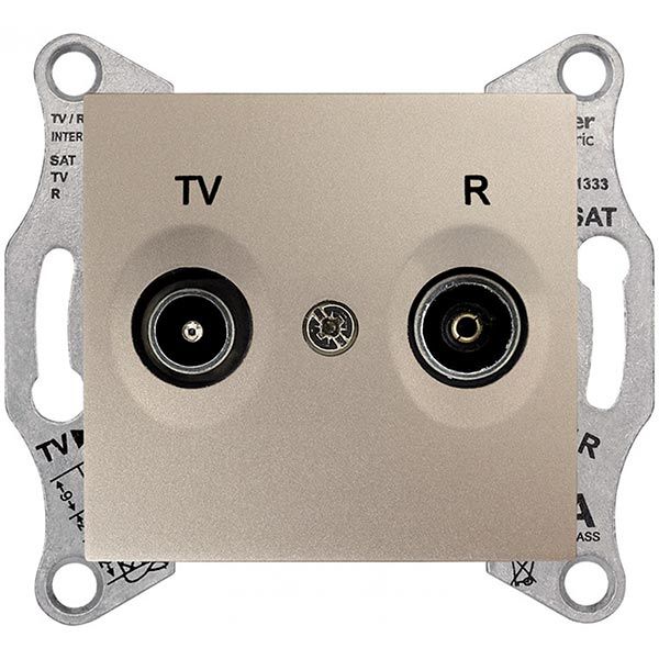 Розетка TV+R прохідна Schneider Electric Sedna титан