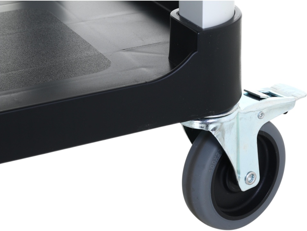 Тележка сервировочная 3 полки черная UFB 925x480х960 мм пластик/нержавеющая сталь