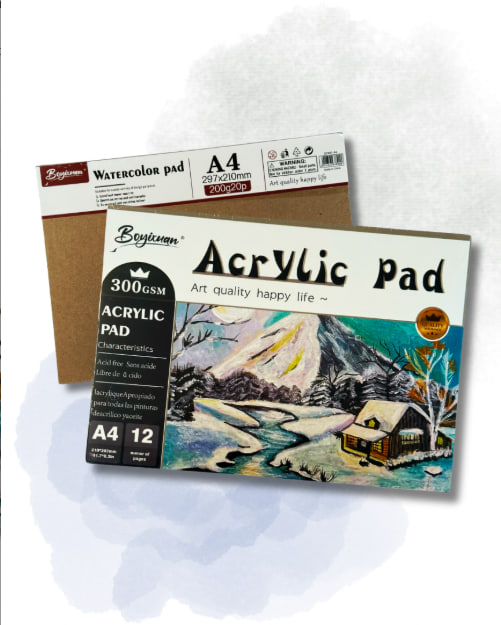 Набір для малювання Скетчпад для акрилових фарб A300GSM A4 Brushme