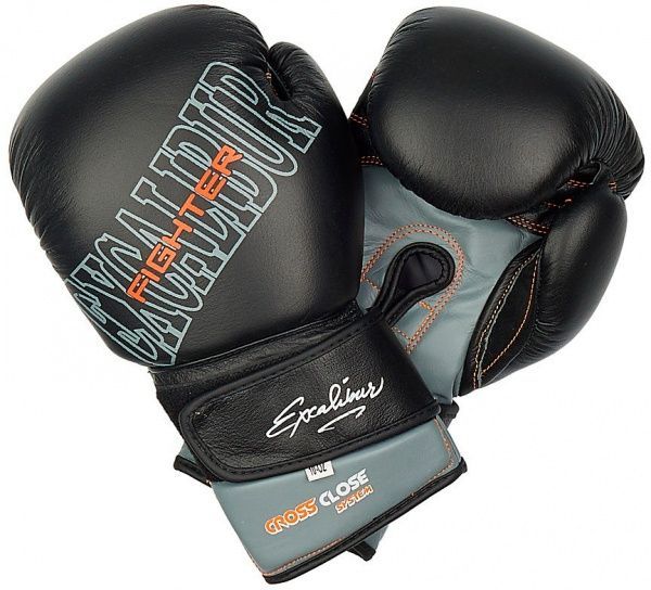 Боксерские перчатки Excalibur 529-07 SS19 10oz черный с серым