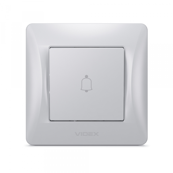 Кнопка дзвінка одноклавішний Videx Binera без підсвітки срібний шовк VF-BNDB1-SS
