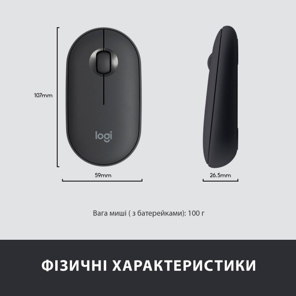 Комплект клавіатура та миша Logitech MK470 Slim Wireless Keyboard and Mouse Combo Graphite (L920-009204) 