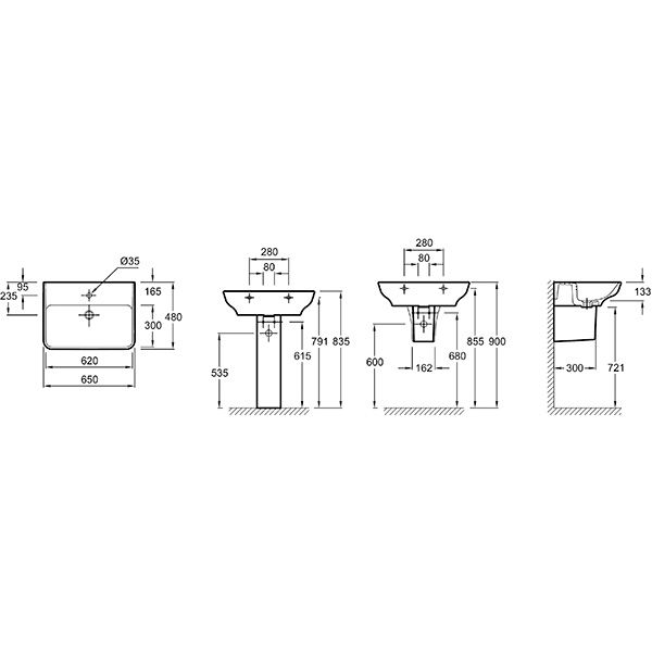 Умывальник Jacob Delafon Struktura EGC112-00